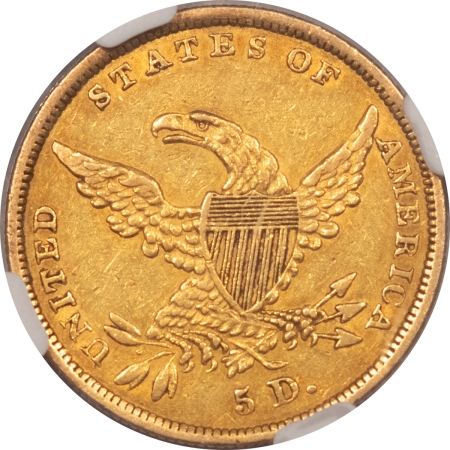 $5 1836 $5 CLASSIC HEAD GOLD – NGC AU-50, NICE PLEASING COLOR!