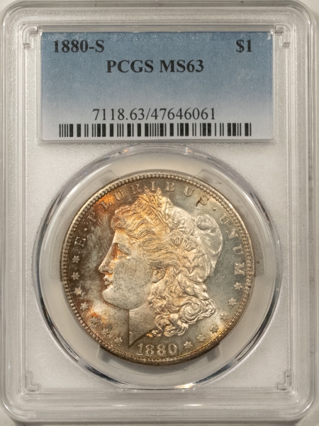 Morgan Dollars 1880-S MORGAN DOLLAR – PCGS MS-63, PRETTY!