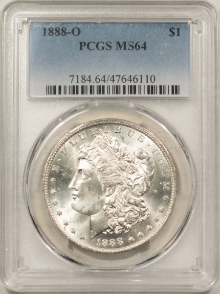 Morgan Dollars 1888-O MORGAN DOLLAR – PCGS MS-64, WHITE!