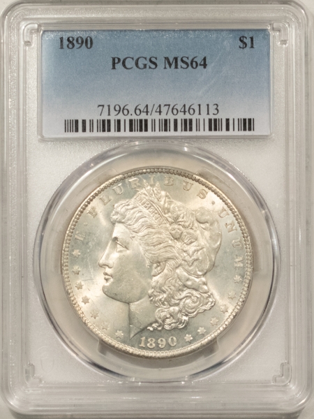 Morgan Dollars 1890 MORGAN DOLLAR – PCGS MS-64, WHITE!