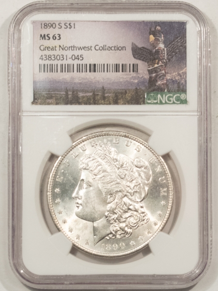 Morgan Dollars 1890-S MORGAN DOLLAR NGC MS-63