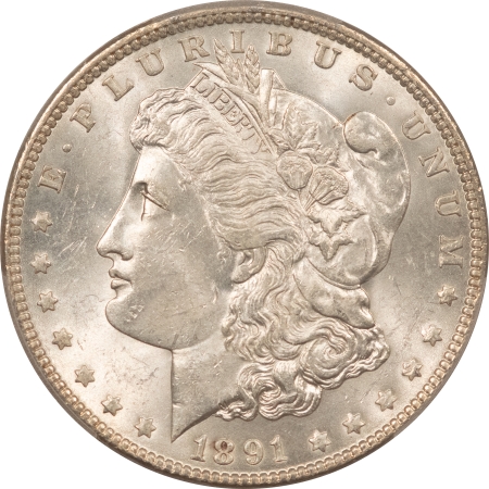 Morgan Dollars 1891 MORGAN DOLLAR – PCGS MS-63, WHITE, FRESH!