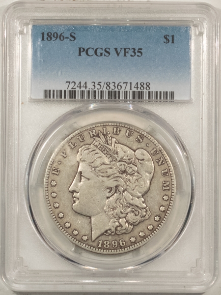 Morgan Dollars 1896-S MORGAN DOLLAR – PCGS VF-35