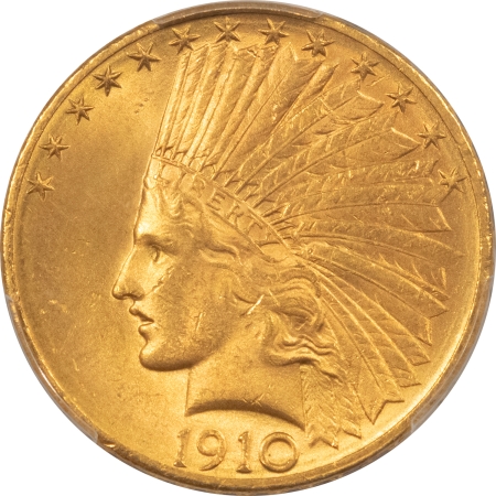 $10 1910-D $10 INDIAN HEAD GOLD – PCGS MS-62, SMOOTH!