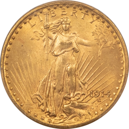 $20 1914 $20 ST GAUDENS GOLD – PCGS MS-64, TOUGH DATE! ORIGNAL & NEAR GEM!