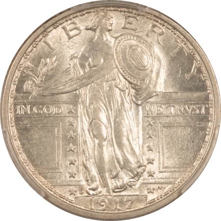 New Certified Coins 1917-D STANDING LIBERTY QUARTER, TYPE I – PCGS AU-58 FH, PREMIUM QUALITY!