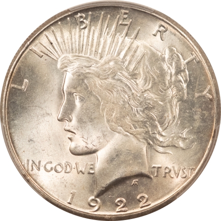 New Certified Coins 1922-S PEACE DOLLAR – PCGS MS-64, ORIGNIAL WHITE & FRESH