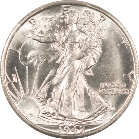 New Certified Coins 1942-S WALKING LIBERTY HALF DOLLAR – PCGS MS-64, BLAZING WHITE!