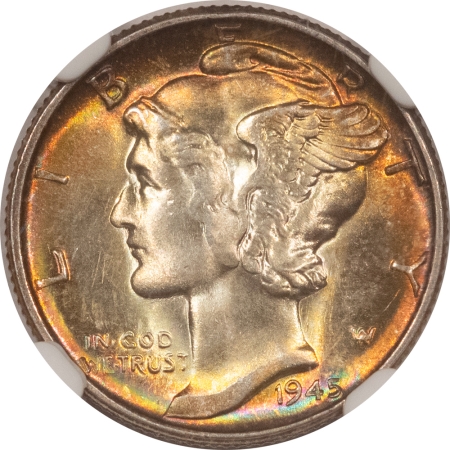 Mercury Dimes 1945 MERCURY DIME – NGC MS-66, GORGEOUS!