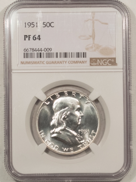 Franklin Halves 1951 PROOF FRANKLIN HALF DOLLAR – NGC PF-64, WHITE