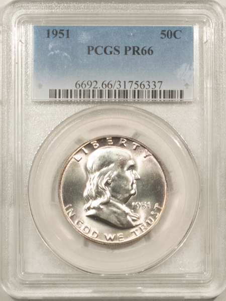 Franklin Halves 1951 PROOF FRANKLIN HALF DOLLAR – PCGS PR-66