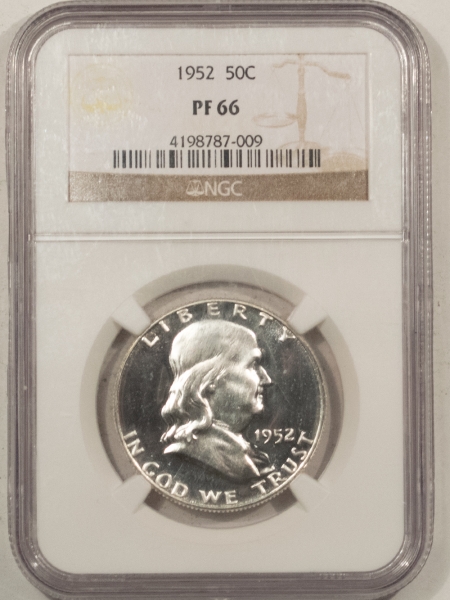 Franklin Halves 1952 PROOF FRANKLIN HALF DOLLAR – NGC PF-66, WHITE W/ CONTRAST