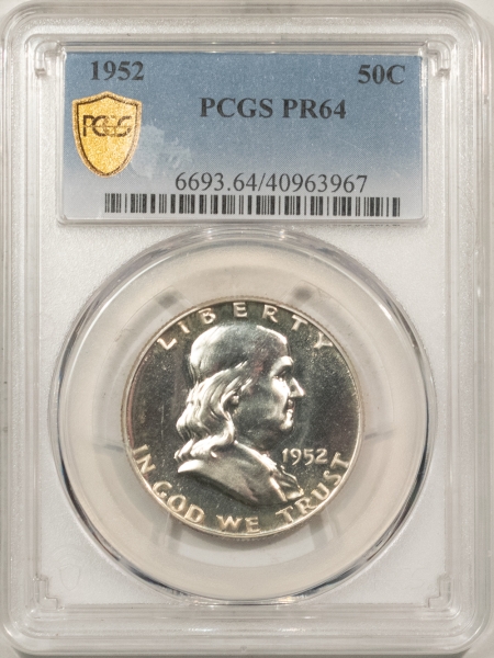 Franklin Halves 1952 PROOF FRANKLIN HALF DOLLAR PCGS PR-63