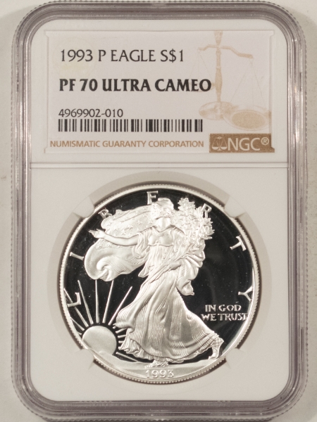 American Silver Eagles 1993-P PROOF $1 AMERICAN SILVER EAGLE – NGC PF-70 ULTRA CAMEO