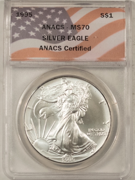 American Silver Eagles 1995 $1 AMERICAN SILVER EAGLE – ANACS MS-70