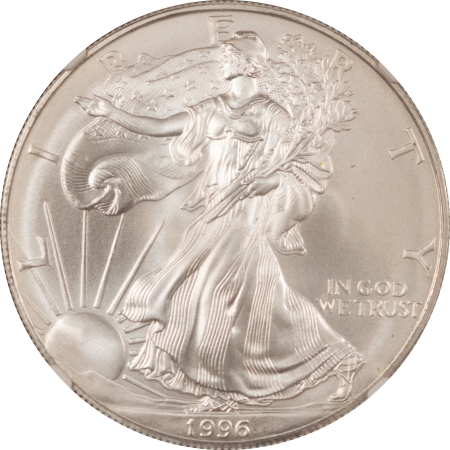 American Silver Eagles 1996 $1 AMERICAN SILVER EAGLE, 20TH ANNIVERSARY COLLECTION – NGC MS-70