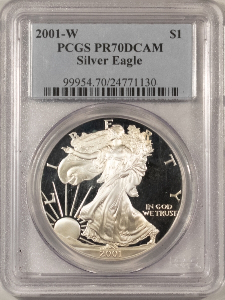 American Silver Eagles 2001-W PROOF $1 AMERICAN SILVER EAGLE – PCGS PR-70 DCAM