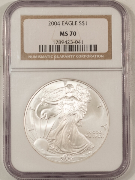 American Silver Eagles 2004 $1 AMERICAN SILVER EAGLE – NGC MS-70