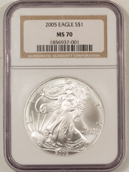 American Silver Eagles 2005 $1 AMERICAN SILVER EAGLE – NGC MS-70