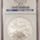 American Silver Eagles 2008-W REVERSE OF 2007 BURNISHED $1 AMERICAN SILVER EAGLE – NGC MS-70, KEY-DATE!