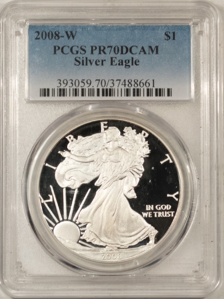 American Silver Eagles 2008-W PROOF $1 AMERICAN SILVER EAGLE – PCGS PR-70 DCAM