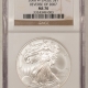 American Silver Eagles 2008-W BURNISHED $1 AMERICAN SILVER EAGLE – NGC MS-70, EARLY RELEASES BLUE LABEL