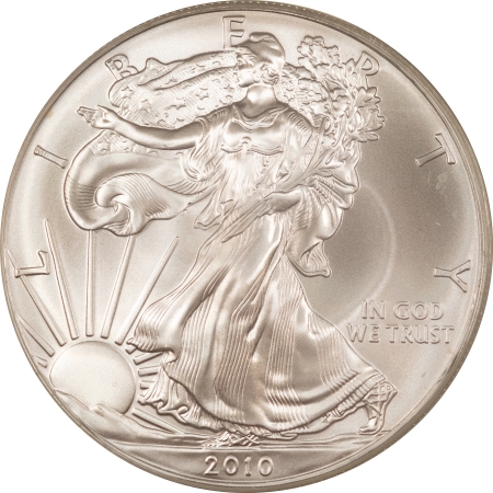 American Silver Eagles 2010 $1 AMERICAN SILVER EAGLE – PCGS MS-70, 25TH YEAR OF ISSUE! FLAG LABEL!