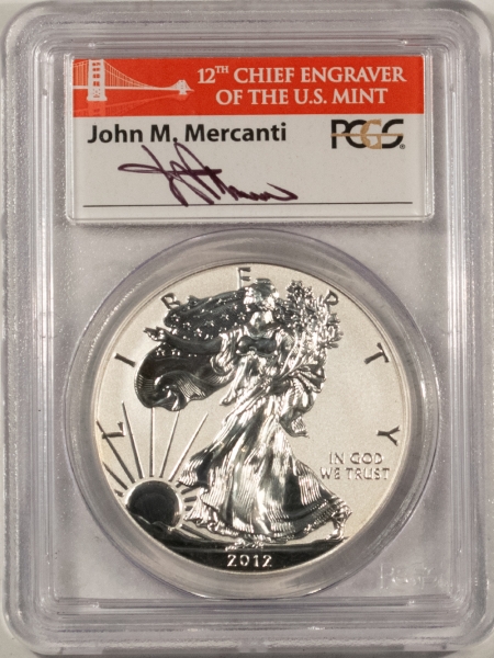 American Silver Eagles 2012-S AMERICAN SILVER EAGLE, REVERSE PROOF 75TH ANN SF MINT PCGS PR-70 MERCANTI