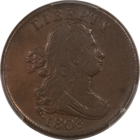 Draped Bust Half Cents 1808 DRAPED BUST HALF CENT – PCGS XF-45, SCARCE DATE, PLEASING & WHOLESOME!