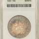 Early Halves 1832 CAPPED BUST HALF DOLLAR, SMALL LETTERS – PCGS AU-55, FLASHY & WELL STRUCK!