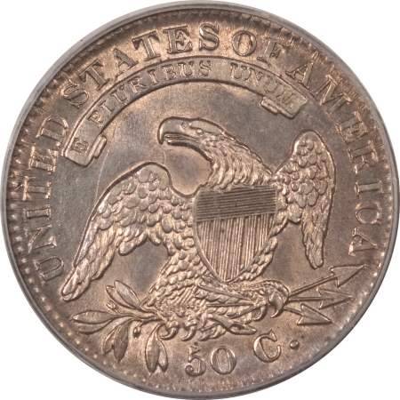 Early Halves 1832 CAPPED BUST HALF DOLLAR, SMALL LETTERS – PCGS AU-55, FLASHY & WELL STRUCK!