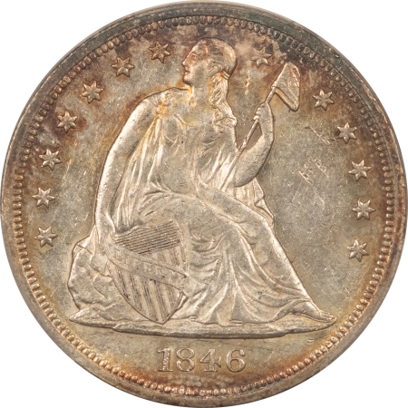 Liberty Seated Dollars 1846 SEATED LIBERTY DOLLAR – PCGS AU-58 FLASHY & VERY NICE QUALITY! BETTER DATE!