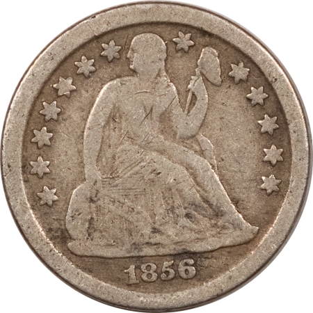 Liberty Seated Dimes 1856-O LIBERTY SEATED DIME – PLEASING CIRCULATED EXAMPLE, FULL LIBERTY!