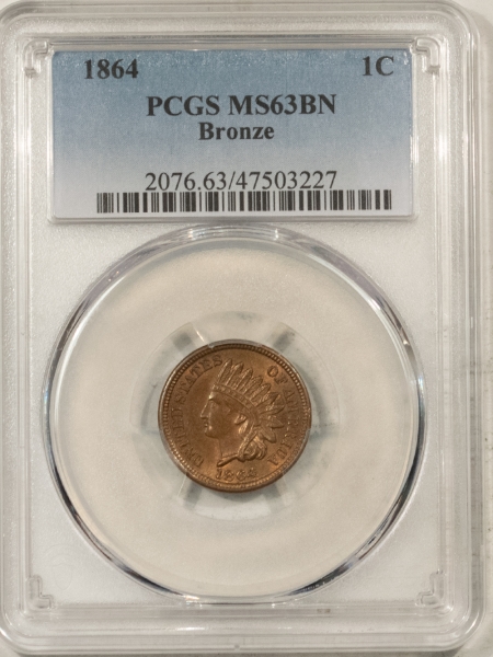 Indian 1864 INDIAN CENT, BRONZE – PCGS MS-63 BN, SMOOTH & PQ!