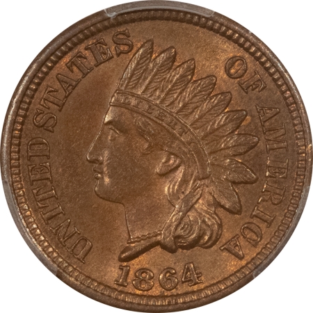 Indian 1864 INDIAN CENT, BRONZE – PCGS MS-63 BN, SMOOTH & PQ!