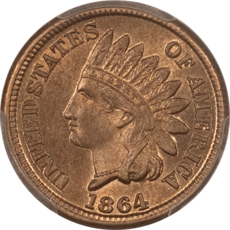 Indian 1864 COPPER-NICKEL INDIAN CENT – PCGS MS-64, FRESH & FLASHY!