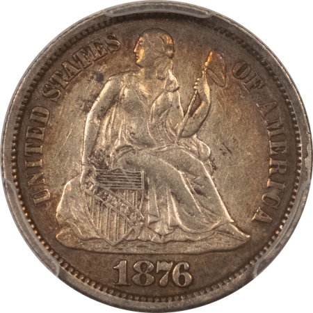 Liberty Seated Dimes 1876-CC SEATED LIBERTY DIME – PCGS AU-50, CARSON CITY!