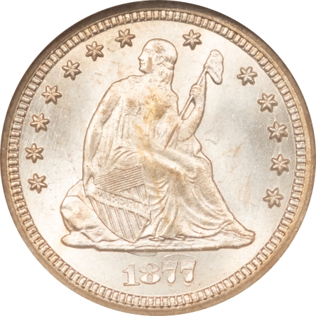 Liberty Seated Quarters 1877-CC LIBERTY SEATED QUARTER NGC MS-64 CAC APPROVED, BLAZING LUSTER & PQ!