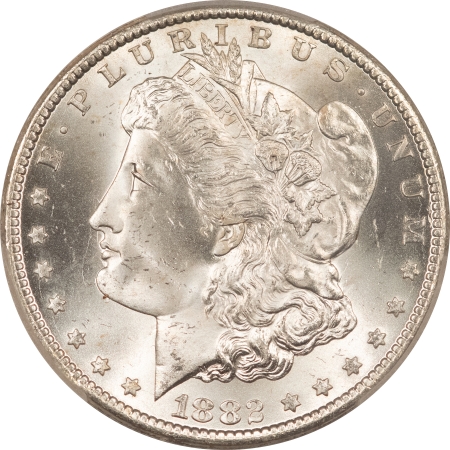 Morgan Dollars 1882-CC MORGAN DOLLAR – PCGS MS-65, LOOKS 66! PREMIUM QUALITY!