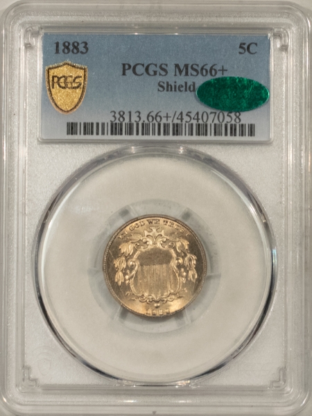 New Certified Coins 1883 SHIELD NICKEL PCGS MS-66+ CAC APPROVED