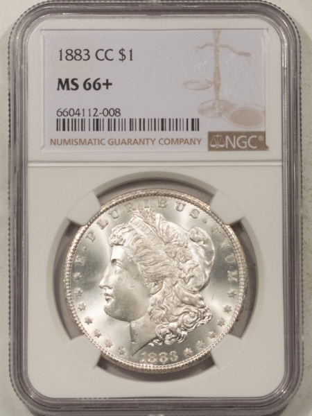 Morgan Dollars 1883-CC MORGAN DOLLAR NGC MS-66+, PREMIUM QUALITY CLEAN CHEEK!