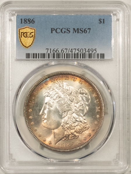 Morgan Dollars 1886 MORGAN DOLLAR – PCGS MS-67, PRETTY & SUPERB GEM!