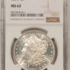 Morgan Dollars 1891 MORGAN DOLLAR – NGC MS-62, WHITE!