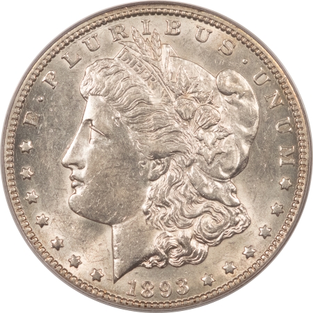 Morgan Dollars 1893-O MORGAN DOLLAR – PCGS AU-55, FLASHY!