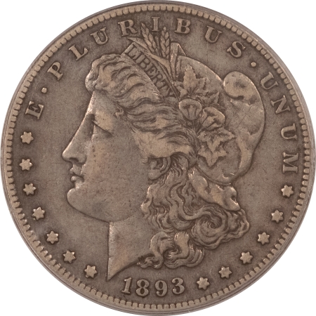 Morgan Dollars 1893-S MORGAN DOLLAR – PCGS VF-30, WHOLLY ORIGINAL & PQ KEY-DATE! SUPER NICE!