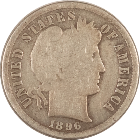 Barber Dimes 1896-S BARBER DIME, PLEASING CIRCULATED EXAMPLE!