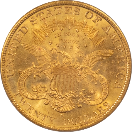 $20 1897-S $20 LIBERTY GOLD PCGS MS-61 CAC APPROVED, PREMIUM QUALITY 2 PC RATTLER!