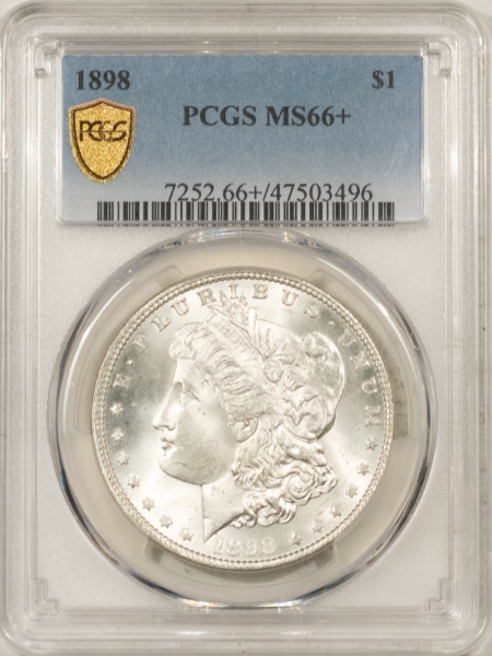 Morgan Dollars 1898 MORGAN DOLLAR – PCGS MS-66+, BLAST WHITE, TOUGH!