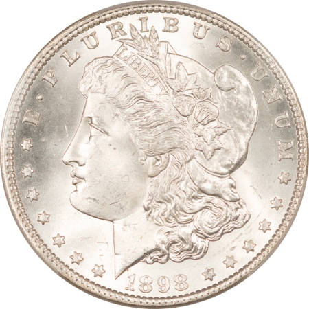 Morgan Dollars 1898 MORGAN DOLLAR – PCGS MS-66+, BLAST WHITE, TOUGH!