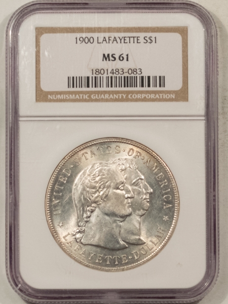 New Certified Coins 1900 LAFAYETTE COMMEMORATIVE DOLLAR – NGC MS-61 BLAST WHITE & LUSTROUS!